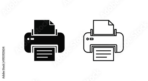 Printing icons set - modern printers Vector