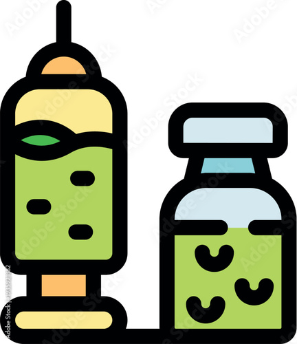 Homeopathic medicine in a syringe and vial, offering natural remedies and holistic healing for various health conditions