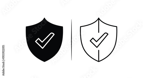Secure checked shields design vector Vector
