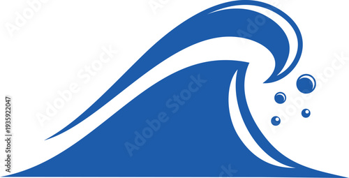 Storm wave icon. Blue clean liquid logo
