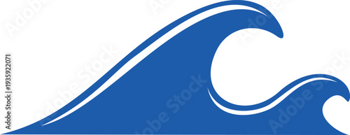 Marine wave blue logo. Clean environment icon