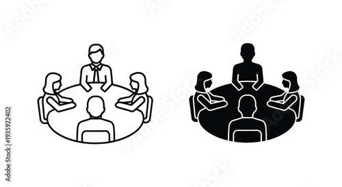 Business meeting vs remote team discussion Vector