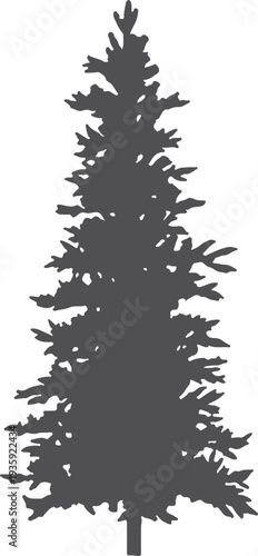 Forest spruce black shape. Coniferous tree icon