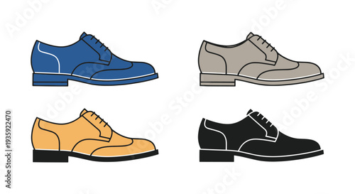 Derby Shoes Line art vector creative shape color illustration