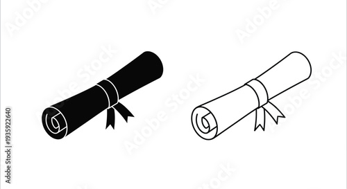 Diploma scroll design vector Vector