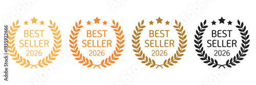 Best Seller Badge, Premium Quality Award Label, Marketing Emblem, Transparent Background, Sales Promotion Icon