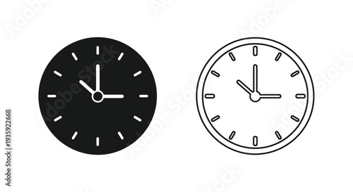 Minimalist analog clock designs Vector