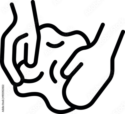 Hands massaging face cream on skin for beauty treatment