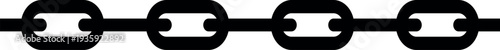 Connected chain border. Black links shape silhouette