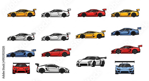 Collection of Sports Cars with Spoilers.