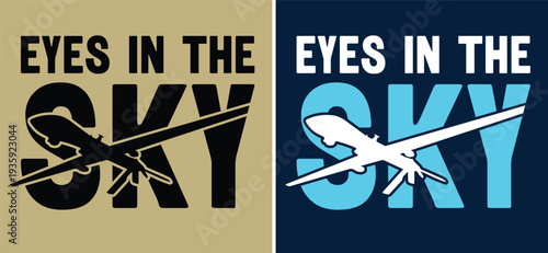 Modern Warfare UAV Silhouette Vector Graphic with t-shirt design