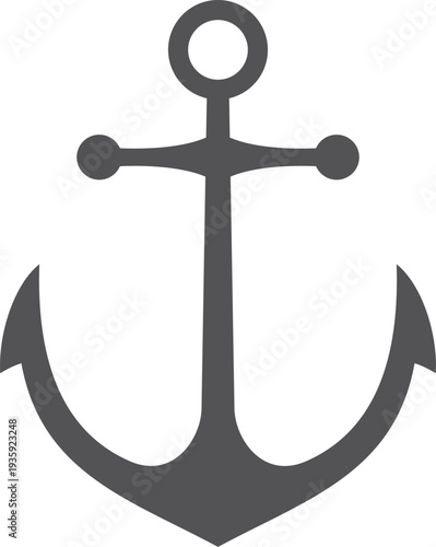 Ship anchor black icon. Naval cruise symbol