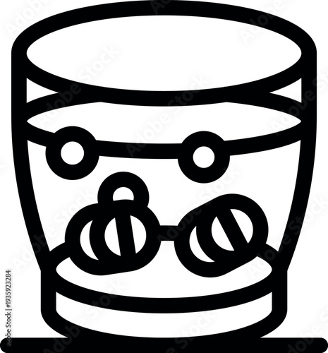 Whiskey relaxing in a glass with ice cubes, enjoying the moment of an alcoholic beverage