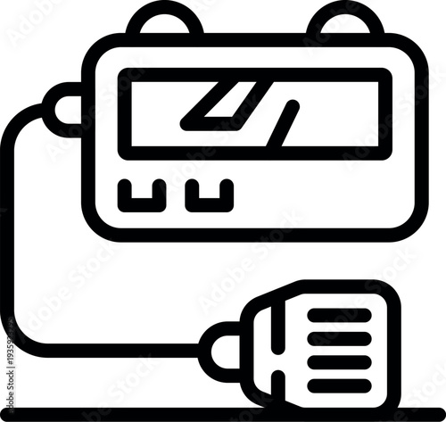 Portable glucometer device connected to a blood sugar test strip for measuring glucose level, diabetes treatment, and blood sugar control