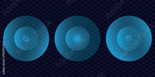 Sound wave. Signal concentric circle. Round light effect. Wifi range. Radio station signal. Water ripple with circle waves. A place or a painful point. Radar screen. Vector effect.