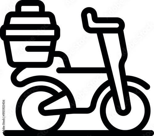 Scooter designed for food delivery, featuring a box on the back, ensuring efficient transportation