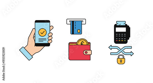 Digital payment Line art creative abstract style vector