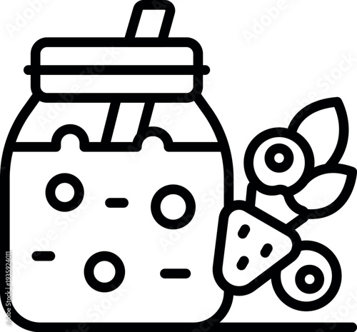 Refreshing berry smoothie served in a mason jar, garnished with fresh strawberries and blueberries, perfect for a healthy summer beverage