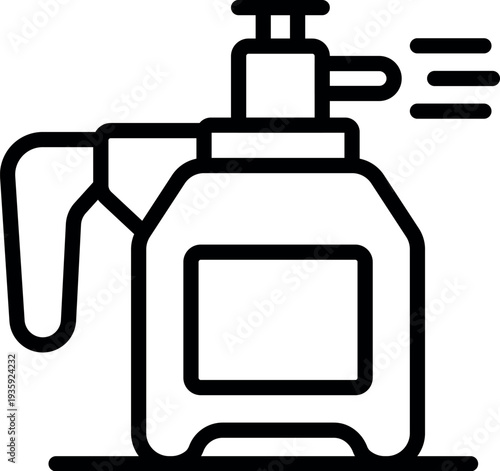 Garden care with manual pump sprayer spraying liquid for plant protection and treatment