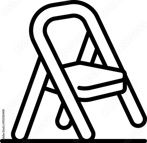 Folding chair isolated on white background, portable chair for outdoor activities, lightweight and easy to carry