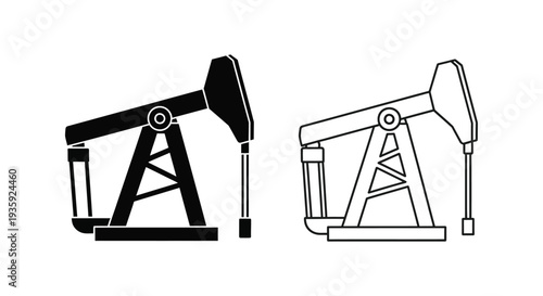 Two black and white illustrations of oil pumps side by side