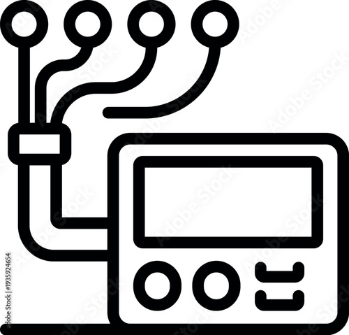 Portable holter monitor recording heart activity using multiple electrodes, providing continuous ecg data for cardiac analysis