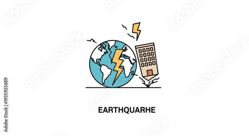 Disaster Map Line clean vibrant tone illustration