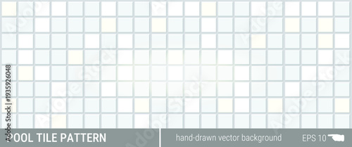 White modern bathroom interior with smooth pool-inspired mosaic tile texture. Minimal scene for showcasing skincare or beauty products, with neat reflections and depth of field.