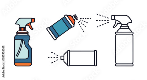 Disinfectant Spray minimal abstract color vector