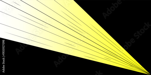 Abstract yellow light beams radiating outwards from a dark corner creating a sense of speed and energy