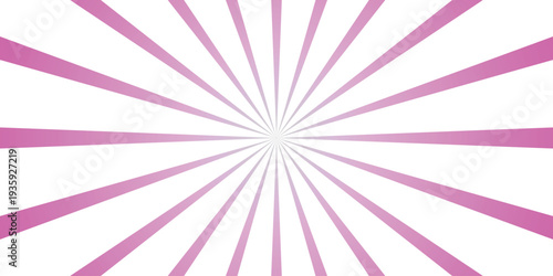 Radial pink and white sunburst background with a retro comic book style and energetic radiating lines