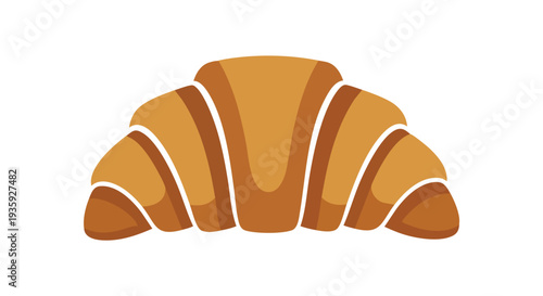 Golden Brown Croissant Vector Illustration