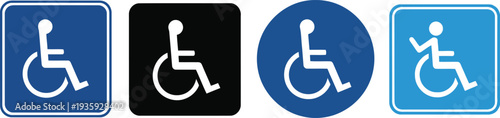 International Wheelchair Accessibility Symbols Set with Disabled Access Icons