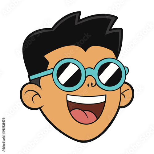 Happy Laughing Boy Cartoon Character