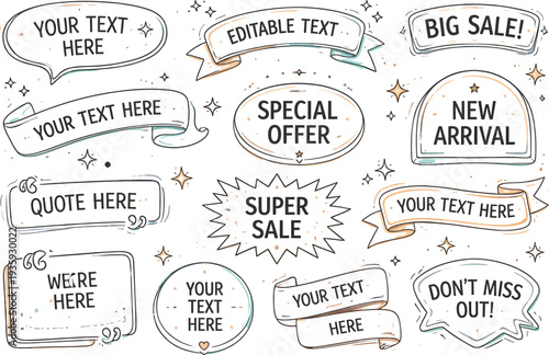 Element Outline Vector Icon Set