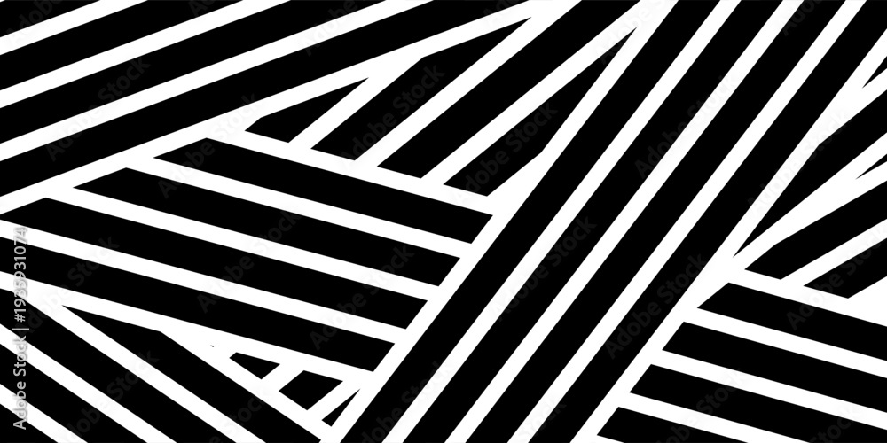 Fototapeta premium abstract simple geometric black white irregular line pattern can be used background.