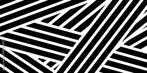 abstract simple geometric black white irregular line pattern can be used background.