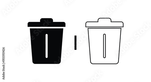 Recycling trash bin icons set Vector
