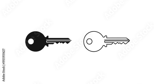 Minimalist key design vector icons Vector