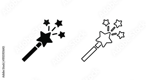 Magic Wand Icon Set Vector