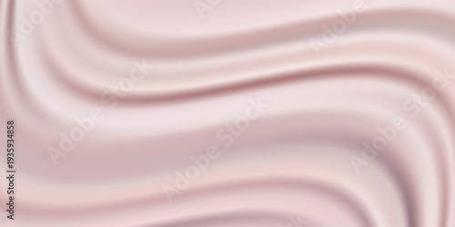 Strawberry cream yogurt swirl vortex background. Pale pink milk texture with spiral pattern, soft pastel colored abstract dairy product bg. Smoothie or ice cream decoration, food packaging element.