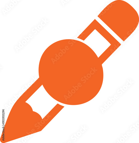 Orange pencil with round center