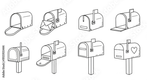 Collection of Mailbox Illustrations and Designs.