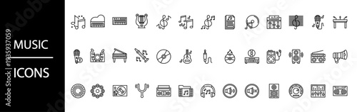 Music icons for creative projects and presentations