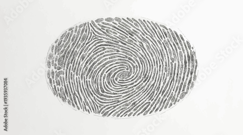 Intricate Swirl Pattern of a Unique Fingerprint Revealed in Monochrome Detail
