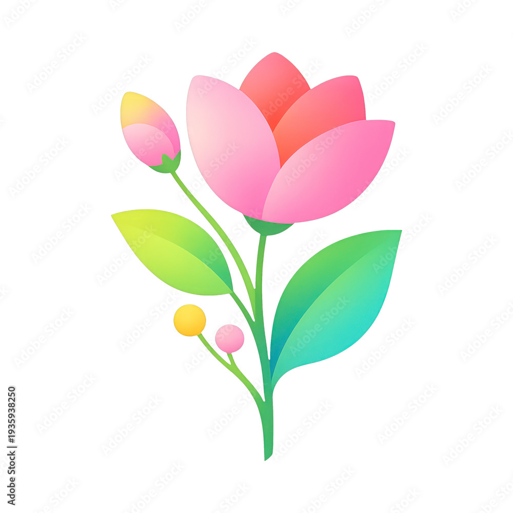 Naklejka premium PNG Colorful floral design illustration