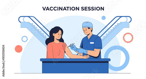 Doctor Administering Vaccine Injection to Patient During Vaccination Session