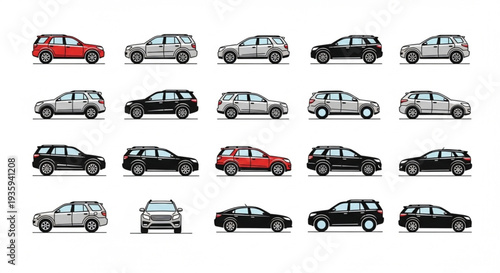 Collection of Various Car Illustrations.