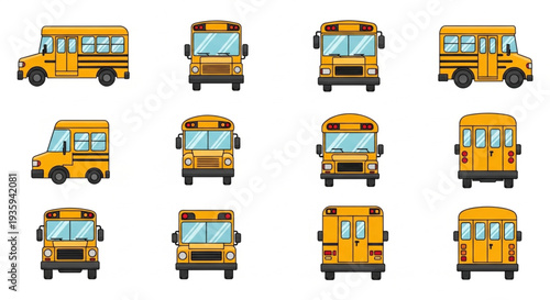Collection of Yellow School Buses.