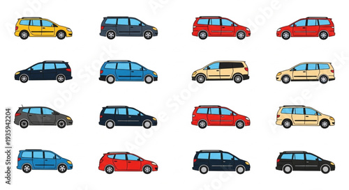 Collection of Various Colored Cars.